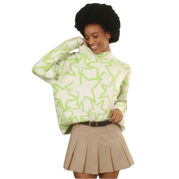 MAEVE Anthropologie Neon Green Mock Neck Pullover Sweater - Medium - Picture 1 of 10